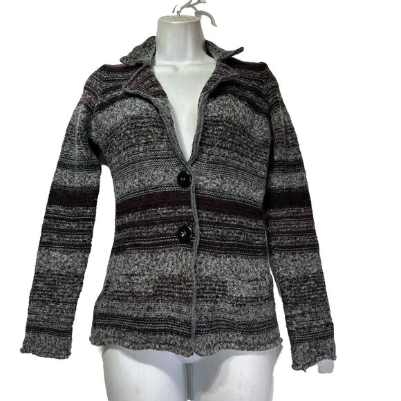 A.IDA Made in Italy Grey Wool Blend button cardigan sweater Size S - Picture 1 of 6